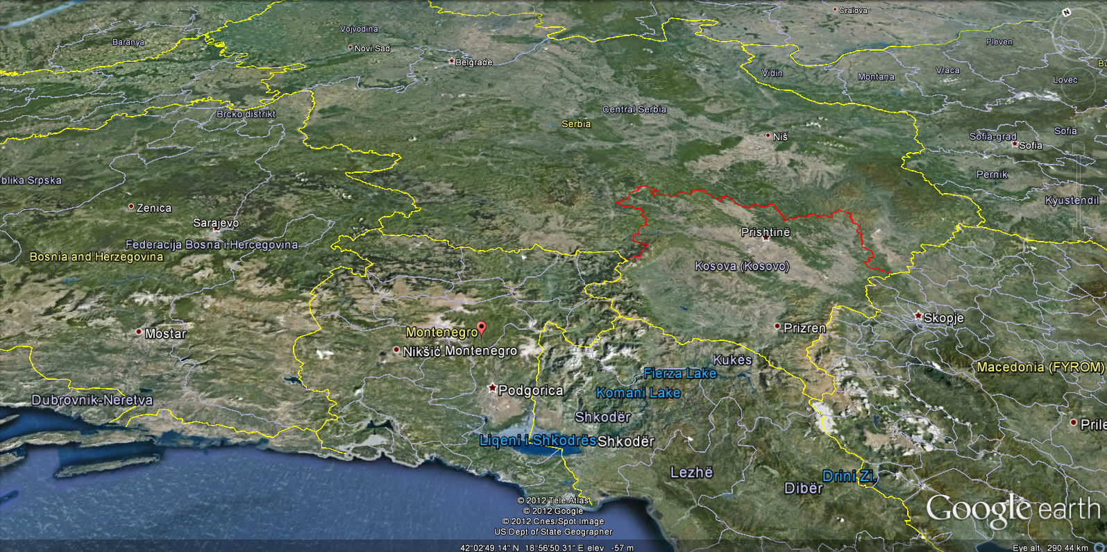 Montenegro Terre carte